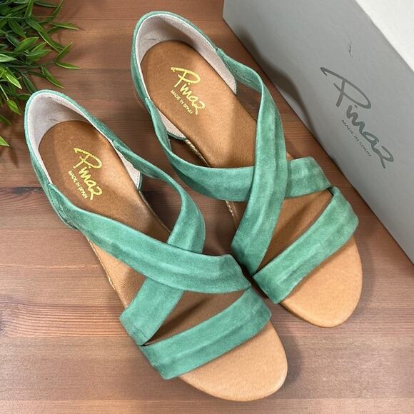 Pinaz Suede Leather Cross-Over Strap Sandals Size 40 - Picture 1 of 10
